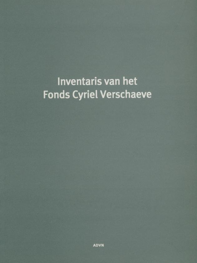 Inventaris van het Fonds Cyriel Verschaeve