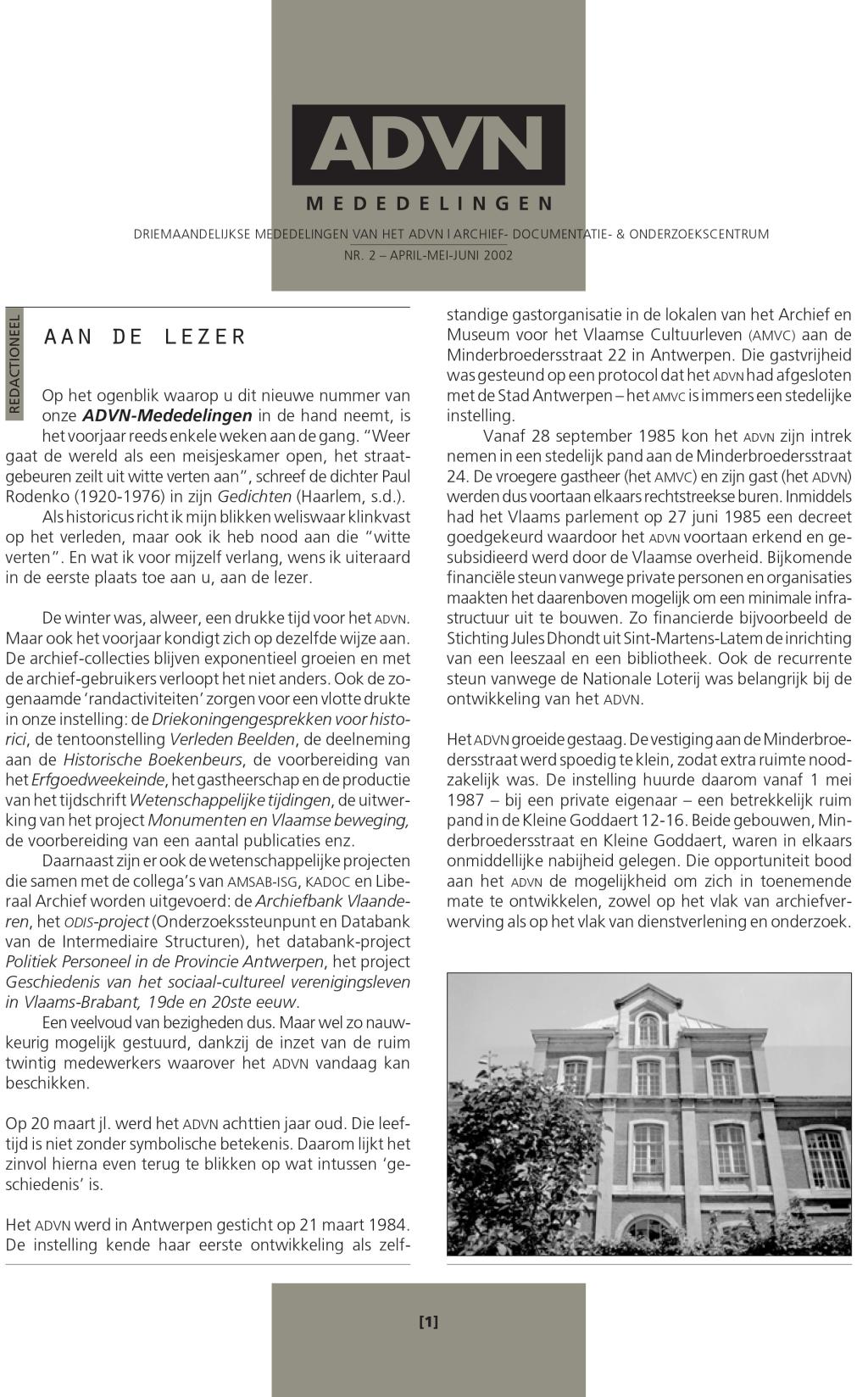 ADVN-Mededelingen 2