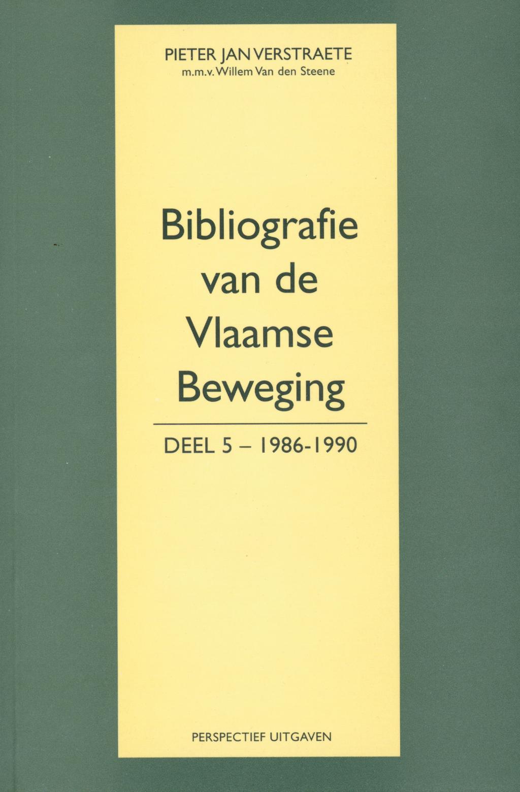 Bibliografie van de Vlaamse Beweging Deel 5